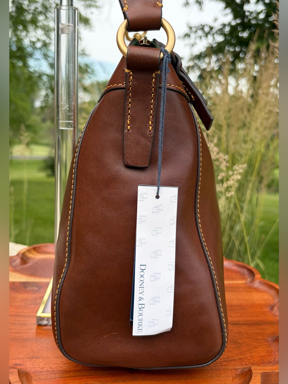 Dooney & Bourke Cassidy Hobo Large Chestnut Brown Florentine Leather NWT - Picture 11 of 17